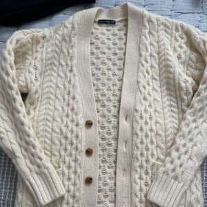 Brandy Melville Cream Cardigan Cable Knit Sweater